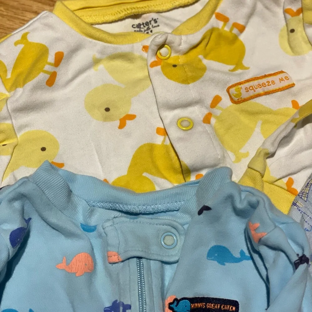 Bundle Long Sleeve Footed Onesies Size 6-9 months Set of 7